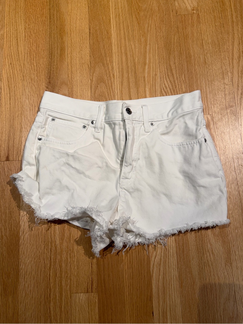 J. Crew White Raw Hem Denim Cutoff Shorts
